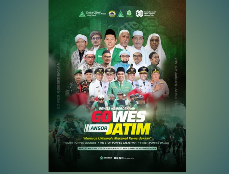 Jaga Ukhuwah dan Rawat Kemerdekaan, PW GP Ansor Jatim Gelar Gowes Kemerdekaan