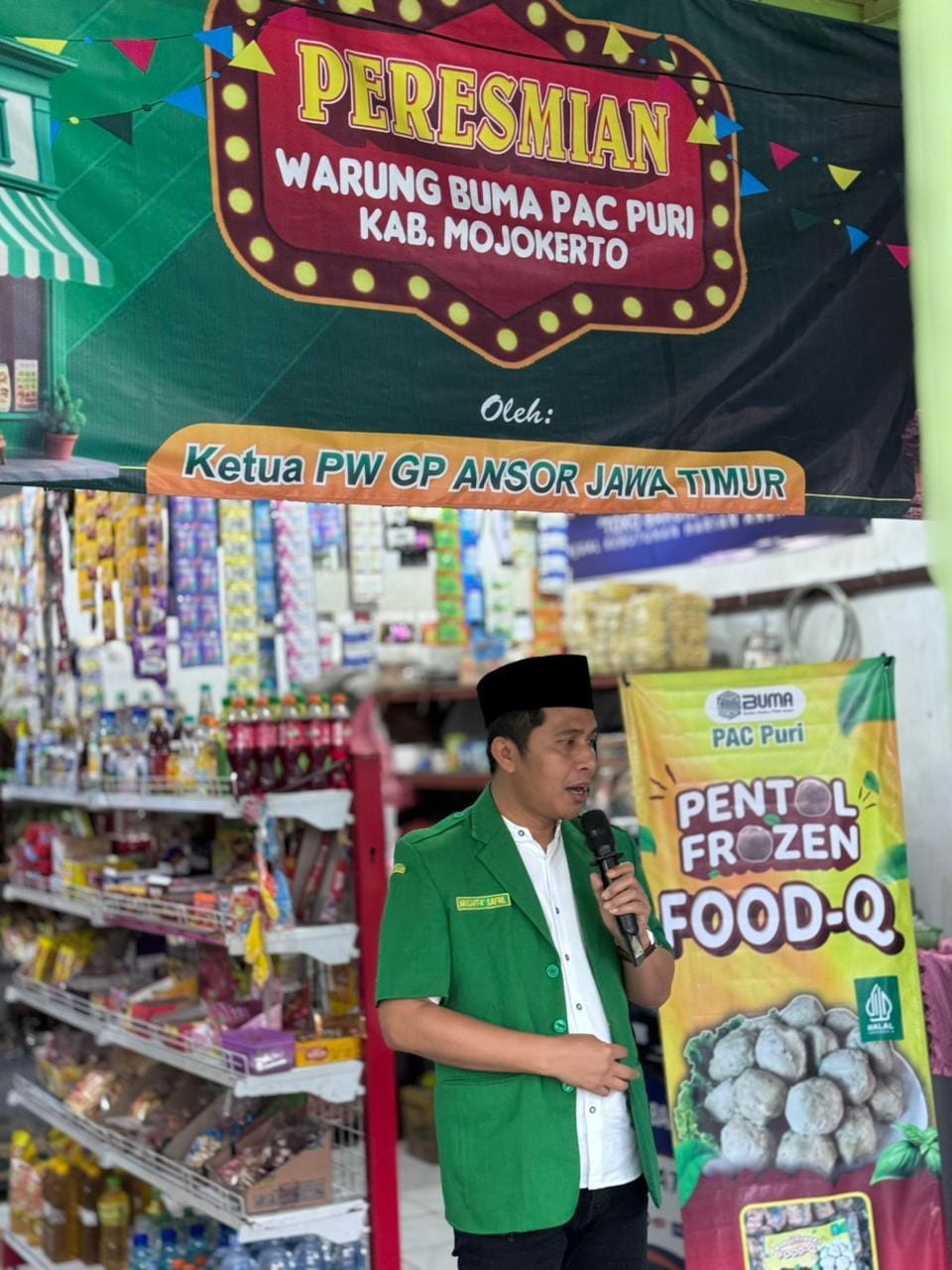 Peresmian Warung BUMA Pertama Ansor Jatim di PAC Ansor Puri, Kabupaten Mojokerto