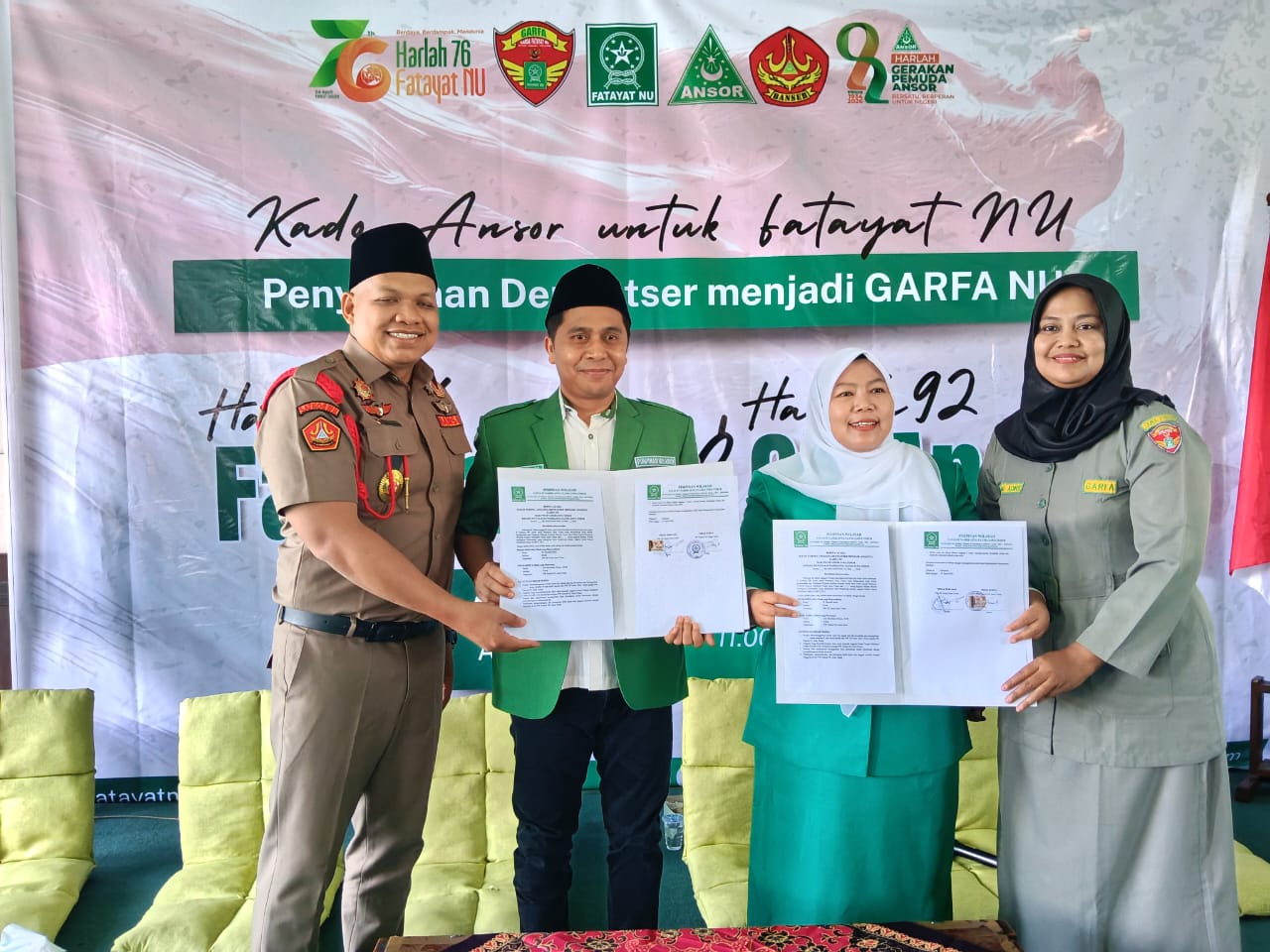 Ansor Jatim Serahkan Denwatser pada PW Fatayat NU di Harlah ke-76 Tahun